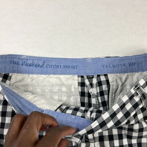 Talbots Weekend Chino Shorts 10P Black White Gingham Check Cotton Preppy Summer - Picture 4 of 11